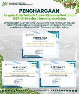 South Sumatra Province Agricultural Economic Survey (SEP) Best Response Rate Award