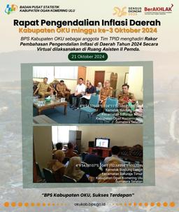 Rapat Pengendalian Inflasi Daerah Kabupaten OKU minggu ke-3 Oktober 2024