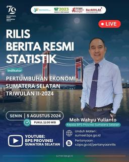 Rilis BRS 5 Agustus 2024 Pertumbuhan Ekonomi Sumatera Selatan Triwulan II-2024