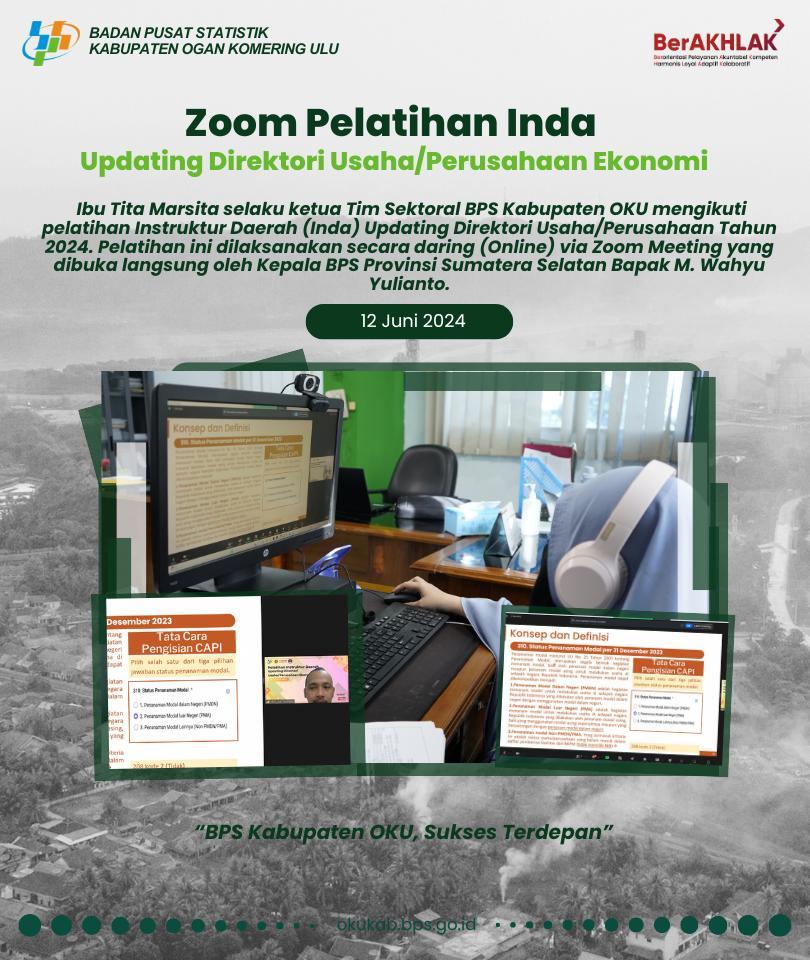 Zoom Pelatihan Inda Updating Direktori Usaha/Perusahaan Ekonomi