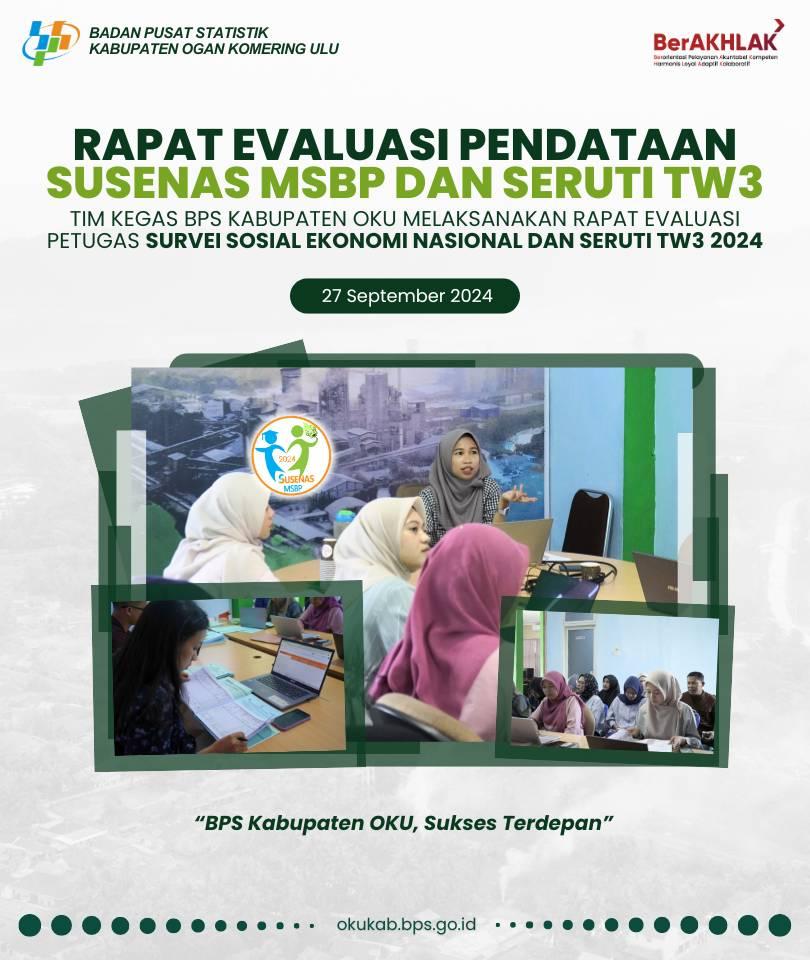 Rapat Evaluasi Pendataan Susenas MSBP Dan Seruti TW III September 2024