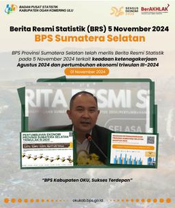 Official Statistics News (BRS) November 5, 2024 BPS South Sumatra