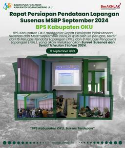 Rapat Persiapan Pendataan Lapangan Susenas MSBP September 2024 BPS Kabupaten OKU