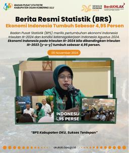 Berita Resmi Statistik (BRS) "Ekonomi Indonesia Tumbuh Sebesar 4,95 Persen"