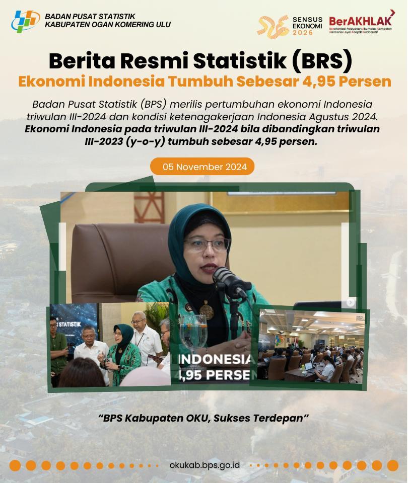 Official Statistics News (BRS) "Indonesian Economy Grows by 4.95 Percent"