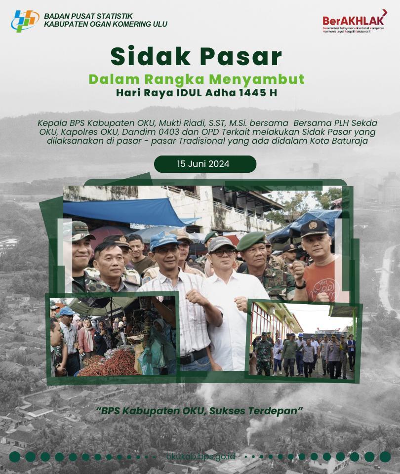 Sidak Pasar Dalam Rangka Menyambut Hari Raya IDUL Adha 1445 H