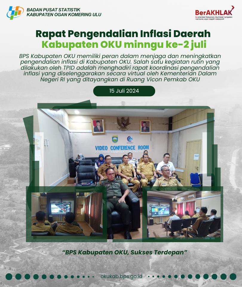 Rapat Pengendalian Inflasi Daerah Kabupaten OKU minngu ke-2 juli