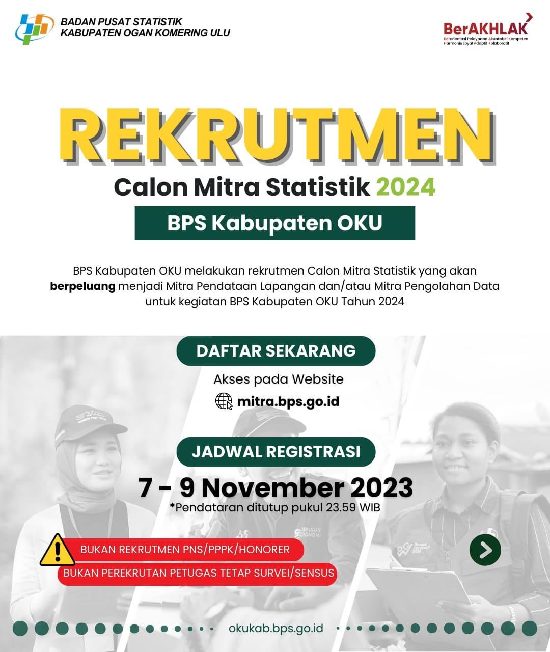 Rekrutmen Calon Mitra Statistik 2024