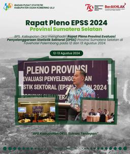 Rapat Pleno EPSS 2024 Provinsi Sumatera Selatan 