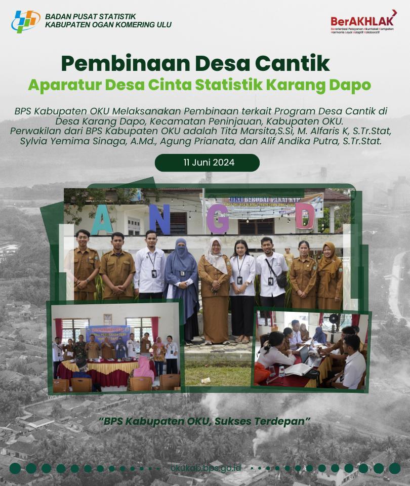 Pembinaan Desa Cantik ke Aparatur Desa Cinta Statistik Karang Dapo